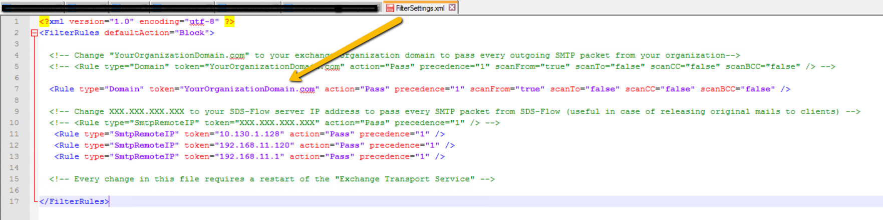 Votiro's SFG - Whitelist domain in FilterSettings.xml