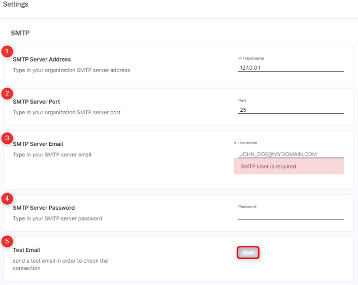 Votiro's Secure File Gateway - Configuring SMTP Settings