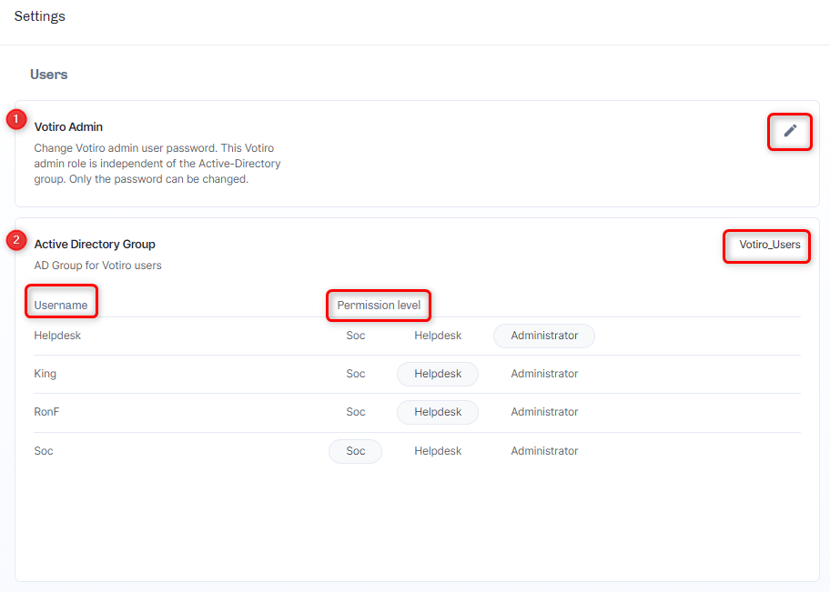 Votiro's Secure File Gateway - Configuring User Settings