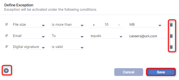 Votiro's Secure File Gateway - Define Exception Conditions