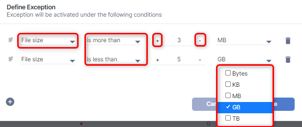 Votiro's Secure File Gateway - Define Exceptions for File Size