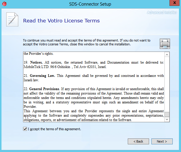 Votiro's Secure File Gateway for Email - License Terms