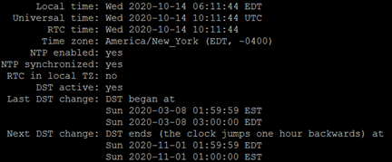 Syncing with an NTP server - Verify time of sync