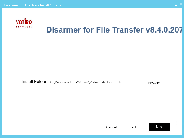 Votiro's Secure File Gateway for File Transfer - Installation Folder
